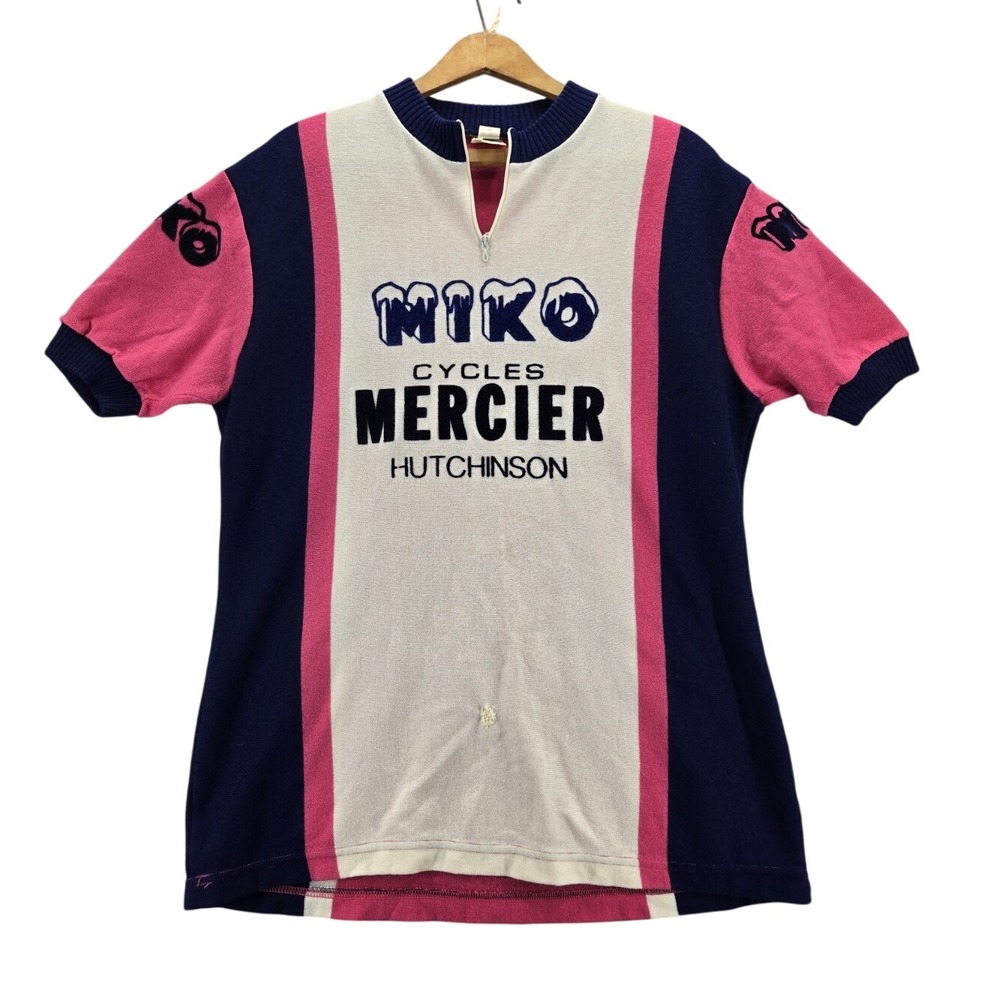 Vtg Maillot Cycliste Bike 70'S Miko Mercier Hutchinson Acrylique 70'S - 5/ XL